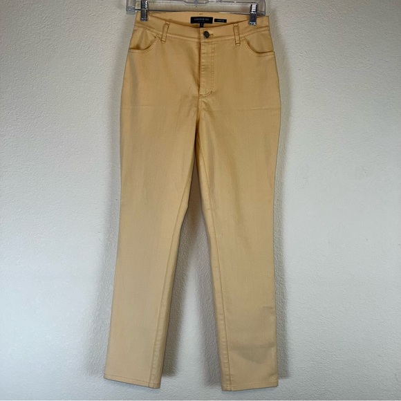 Lafayette 148 New York Thompson Straight Leg Jean Gold Yellow Sz 8 - Picture 2 of 13